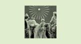 The three wise men looking at the star of Bethlehem