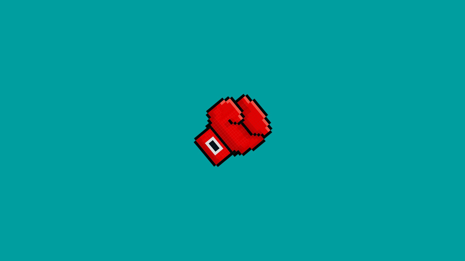 A pixelated boxing glove