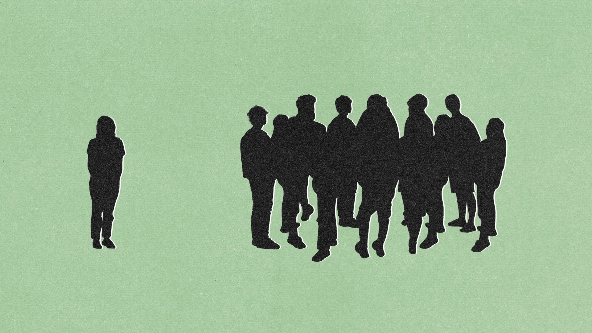 一名女性被排除在談話群體之外